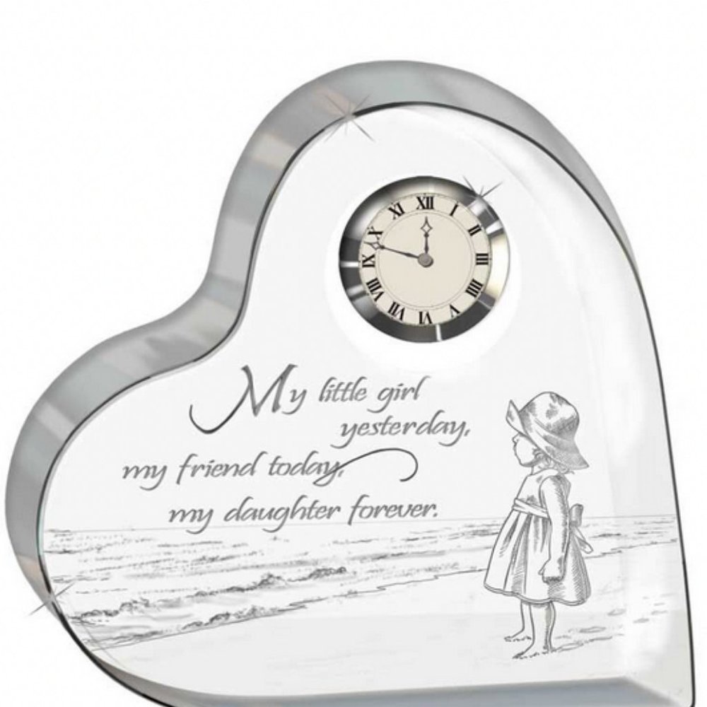 My Daughter Forever Crystal Desk Clock Danbury Mint Collectible